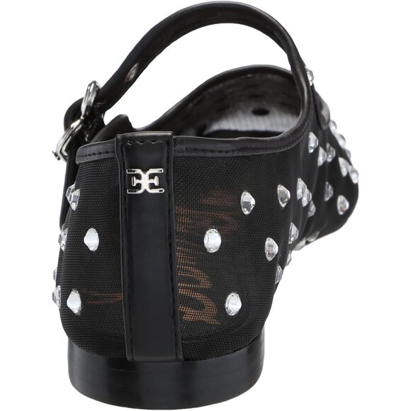 Sam Edelman Womens Black Glitz Leather Closed Pointed Toe Mary Jane Flat Shoes - Picture 3 of 7